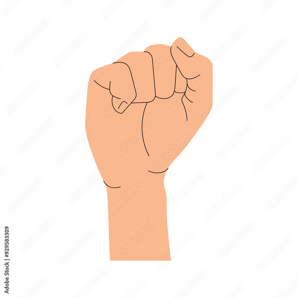 Fist raised in power and solidarity graphic Vector Fist raised in power and solidarity graphic Vector