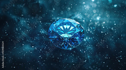 Blue Zircon with Starlight Reflection