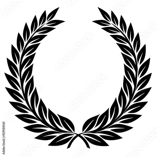 Wreaths and branches with leaves. laurel wreaths and branches collection. Laurels wreaths, swirls, twigs and flower ornaments.
