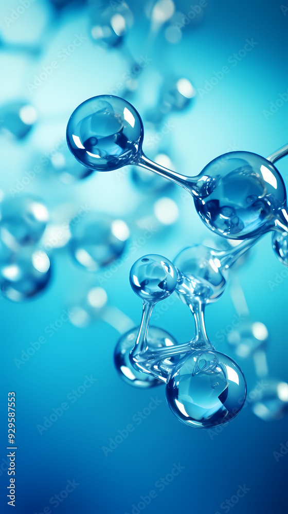 Blue molecular structure background Blue molecular structure background