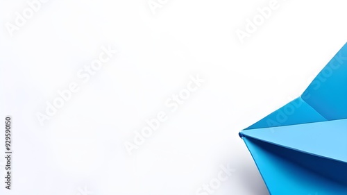 abstract blue background with paper, Blue paper plane and business strategy on white background, Business success, innovation and solution concept, copy space