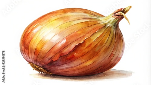 Wallpaper Mural Watercolor painting of an isolated onion on a white background Torontodigital.ca