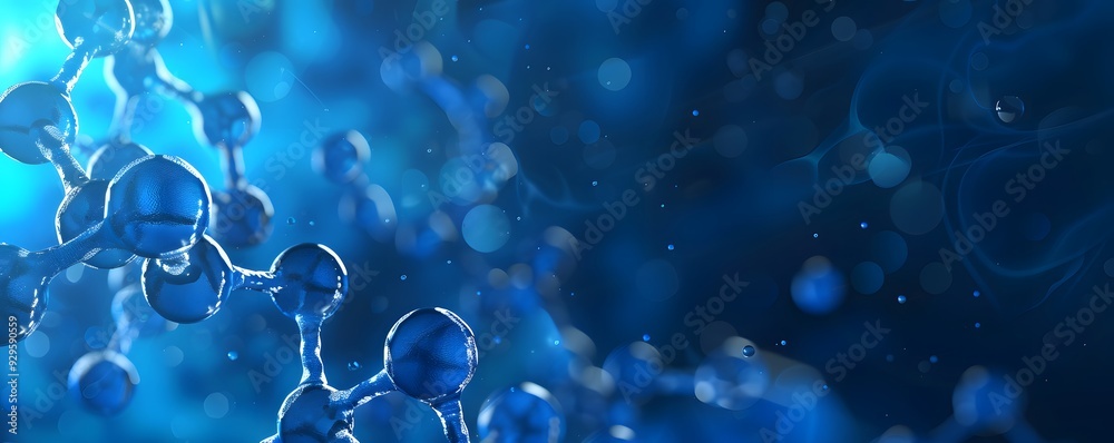 Abstract Molecular Structure with Blue Spheres and Lines Abstract Molecular Structure with Blue Spheres and Lines