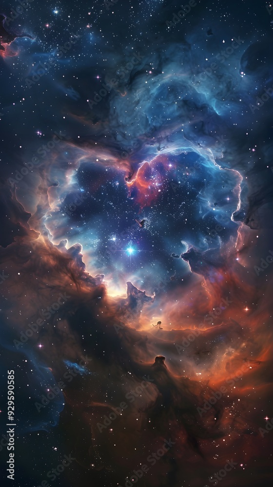 Obraz premium Astro photography space nebula in heart shape