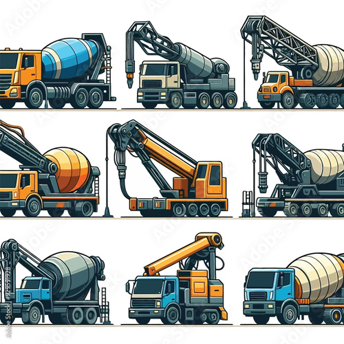 Concrete pump vector illustration