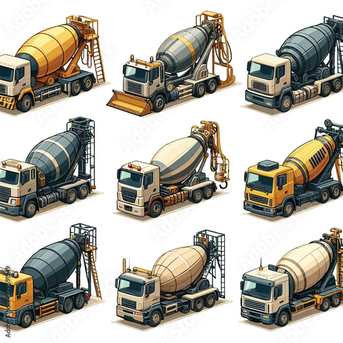 Concrete pump vector illustration