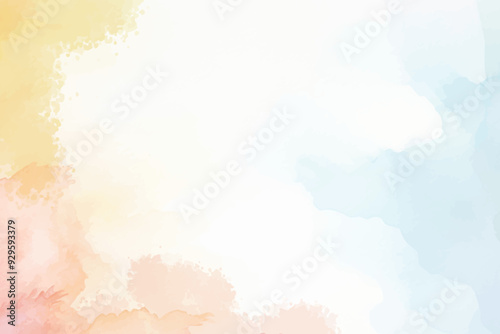 Hand painted pastel coloured watercolour frame background