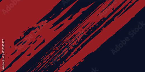 Red halftone dots blue color pattern gradient grunge texture background. Dot pop art comic sport modern