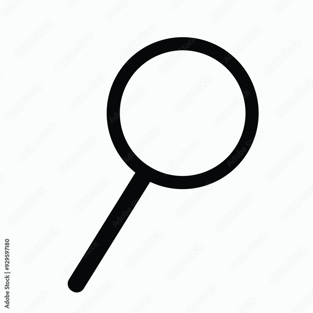 Magnifying Glass Icon - High-Resolution Vector Graphic, Classic Search and Zoom Symbol, Ideal for User Interface, Exploration, and Research Illustrations