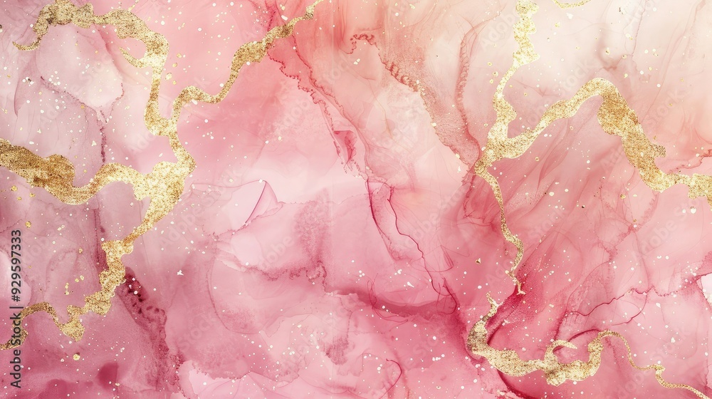 Abstract Pink and Gold Swirls with Glitter Abstract Pink and Gold Swirls with Glitter