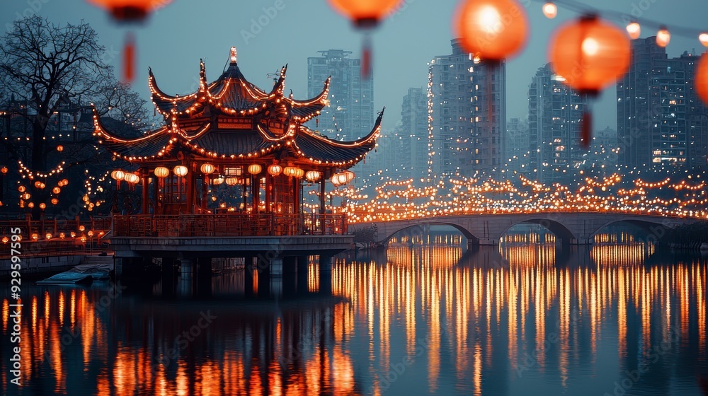 Obraz premium Chinese Lantern Reflection
