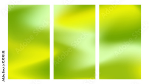 Abstract background with soft green and yellow colors gradient. Collection set spring season colors, design for vertical background banner or social media.
