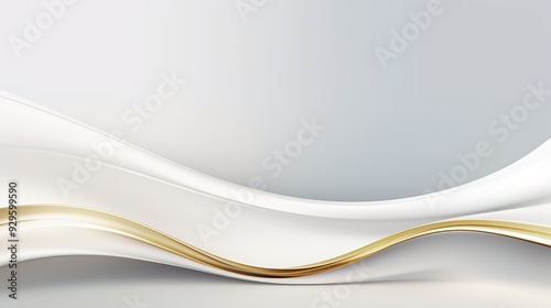 Abstract white and gold wave background.