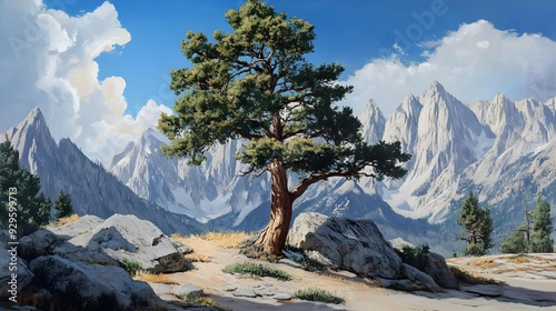 Lone Pine Tree in a landscape