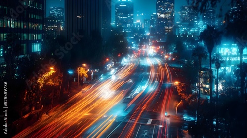 Los Angeles skyline at night