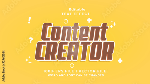 editable content creator text effect.typhography logo