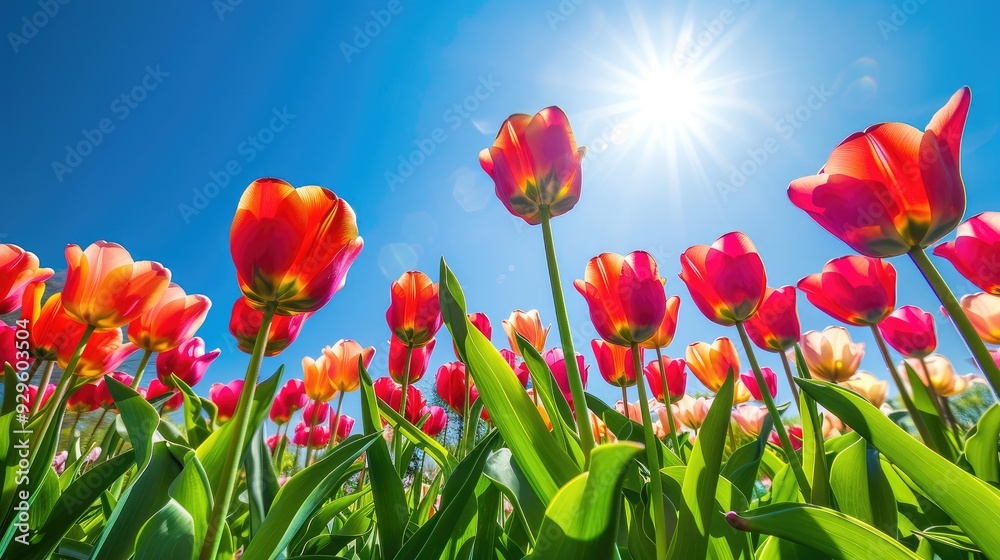 Fototapeta premium Tulips Reaching for the Sun