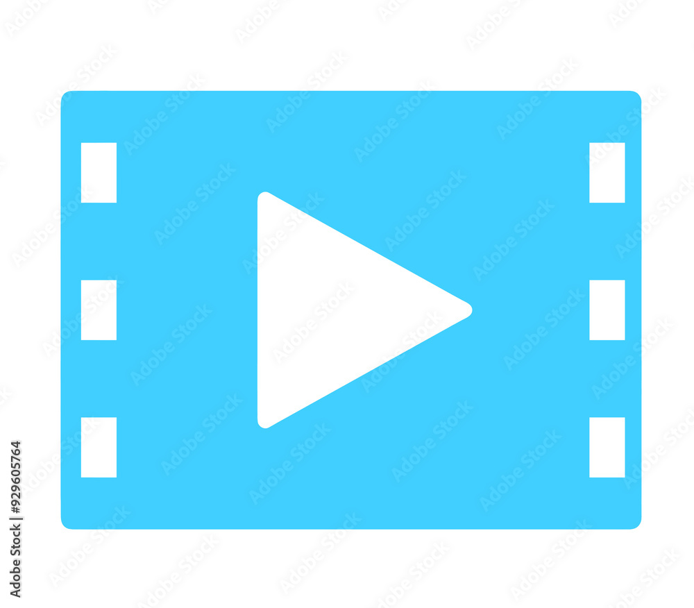 シンプルな水色の動画アイコン