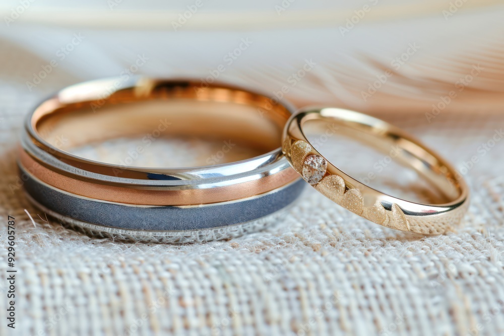 Feather Light Romance: Wedding Rings on Soft Background for Invitations Feather Light Romance: Wedding Rings on Soft Background for Invitations