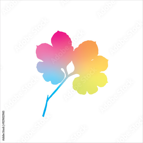 beautiful colorful leaves and rainbow leaves, vector leaves, vector illustrations.