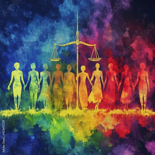 Wallpaper Mural "A compelling image for Human Rights Day, showcasing a vibrant and inclusive background that symbolizes unity, justice, and the global commitment to protecting and advocating for human rights Torontodigital.ca