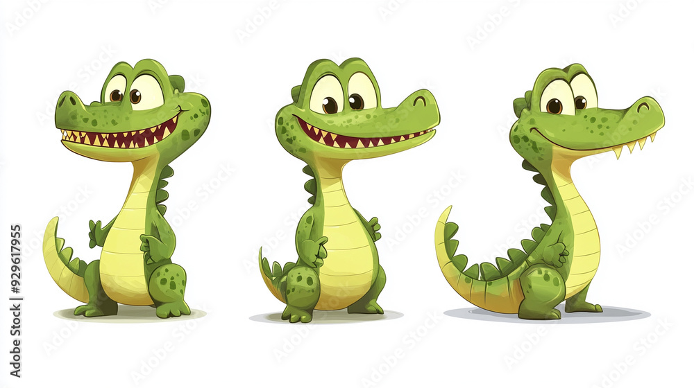 Fototapeta premium Cute alligator cartoon character.