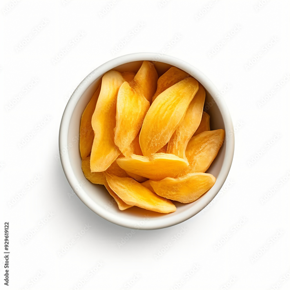 Dried mango in bowl Dried mango in bowl