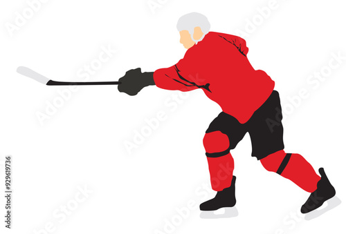 ice hockey player full isolated vector illustration 