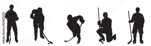 ice hockey player silhouette full isolated