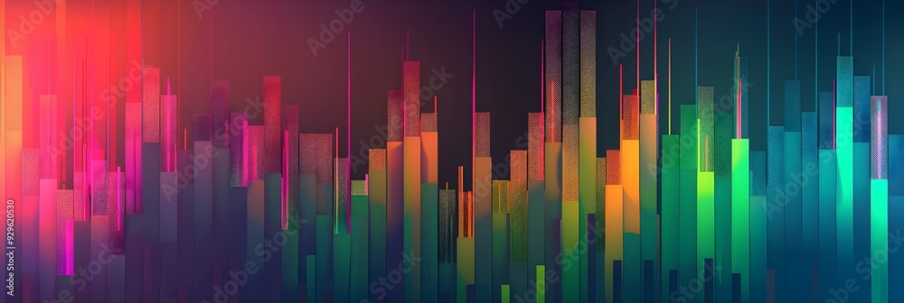 Bar charts with many colors going up and down for stock market investment or bright colorful banking charts Bar charts with many colors going up and down for stock market investment or bright colorful banking charts