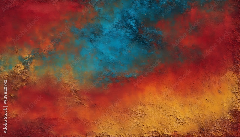 a painting of a red and blue sky a painting of a red and blue sky