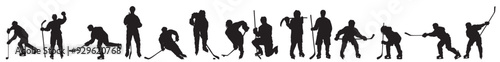 full isolated ice hockey player silhouette