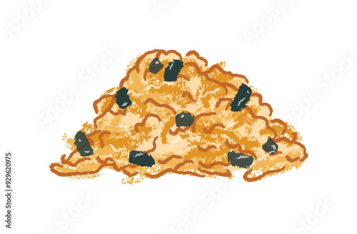 Isolated dried meat floss with seaweeds
