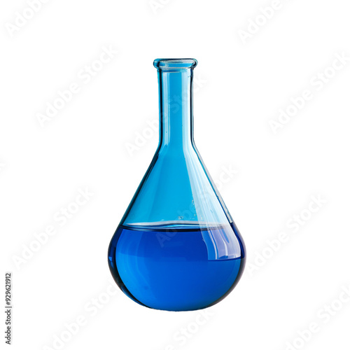 Laboratory Experiment in Glass Beaker isolated on white background.png 