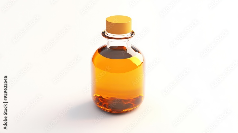 Glass Bottle with Yellow Liquid and Cork Top Glass Bottle with Yellow Liquid and Cork Top