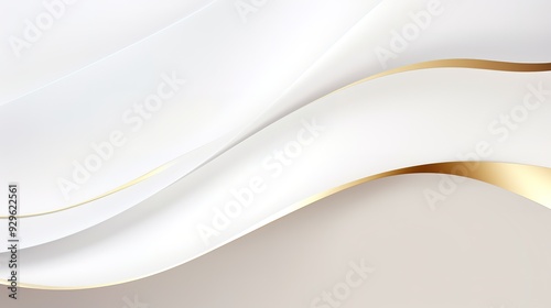 Abstract white and gold wavy background.