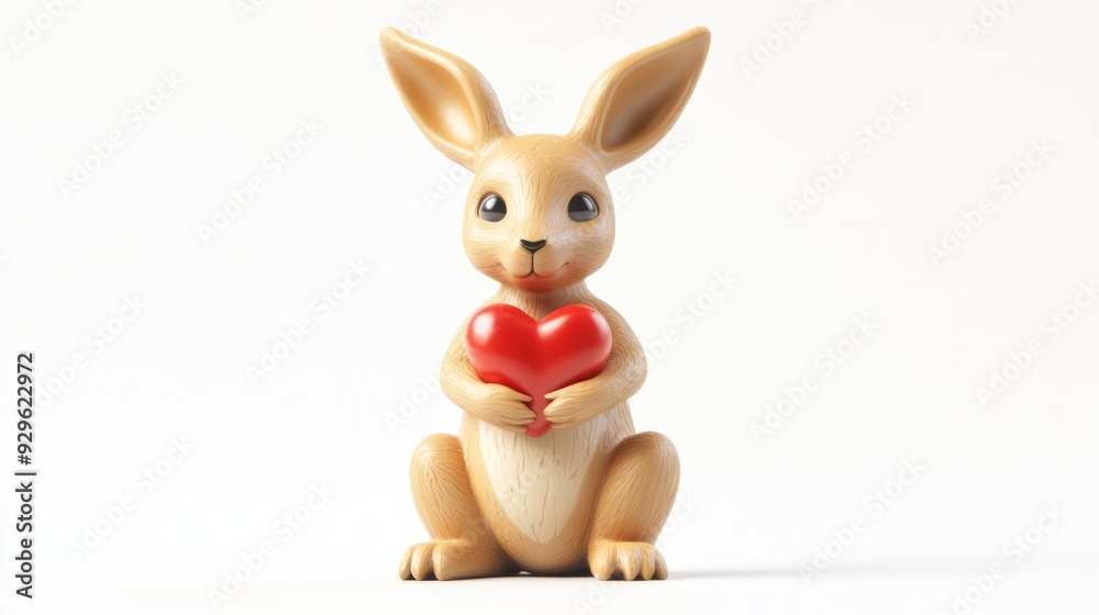 Cute Bunny Holding a Red Heart Cute Bunny Holding a Red Heart