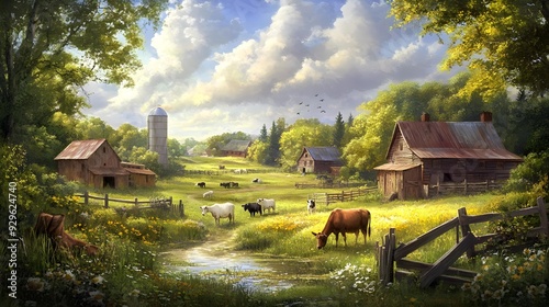 Tranquil and idyllic rural landscape