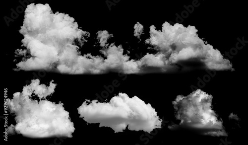 Valokuva cloud isolated on black background. clipping path.