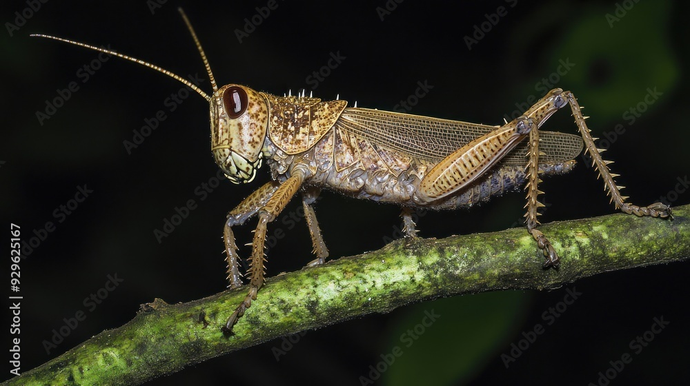 Close up portrait of a grasshopper Javanese or Latin name Caelifera on a plant stem background wallpaper AI generated image Close up portrait of a grasshopper Javanese or Latin name Caelifera on a plant stem background wallpaper AI generated image