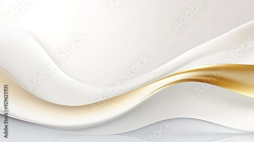 Abstract white and gold wavy background.