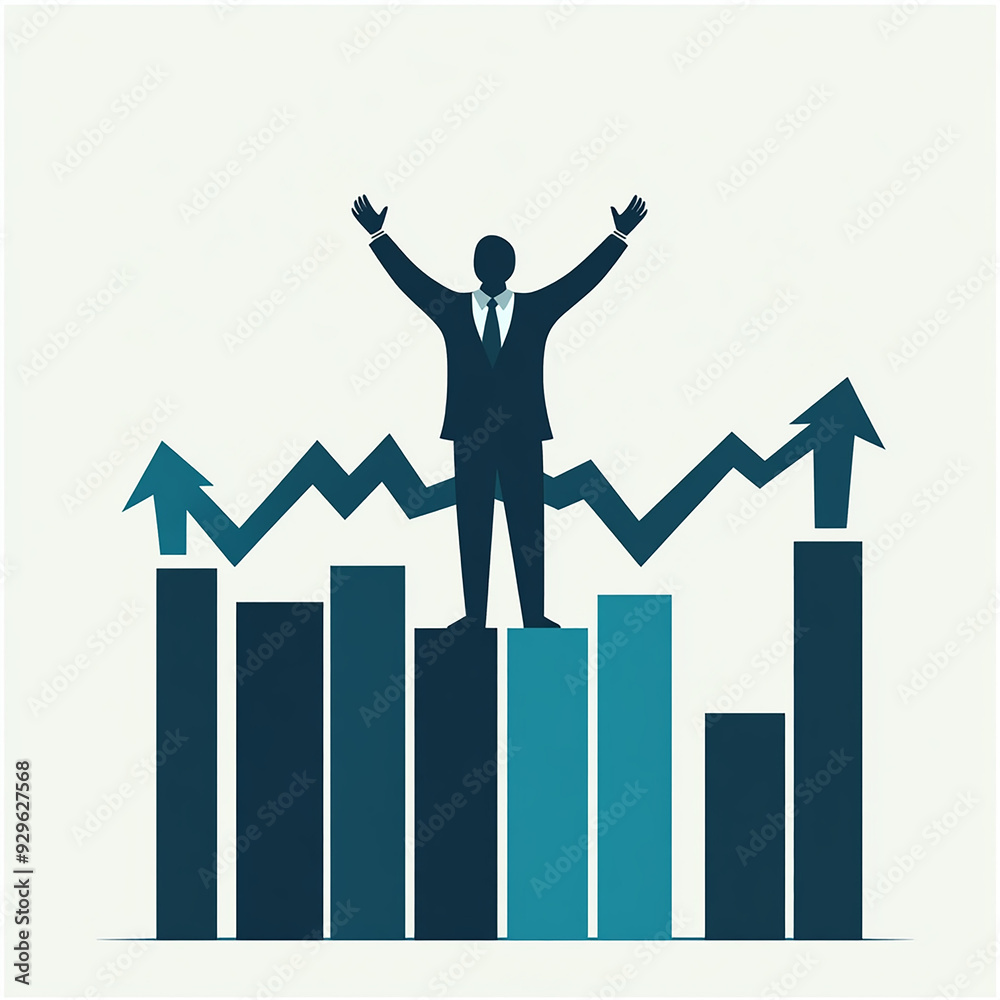 business graph going up made with generative AI business graph going up made with generative AI