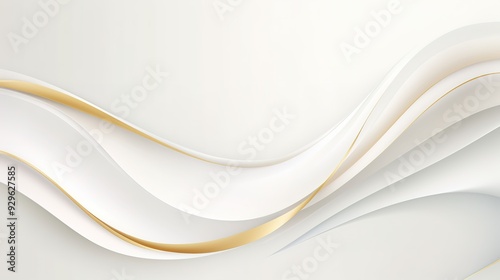 Abstract white and gold wavy background.