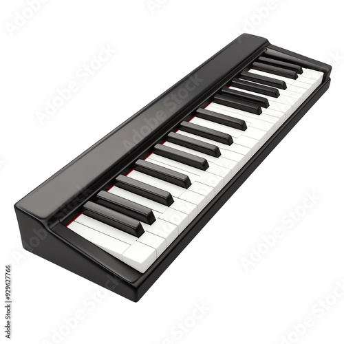 Obraz na płótnie 3D cartoon of A piano keyboard used by a pianist. on transparent background w salonie