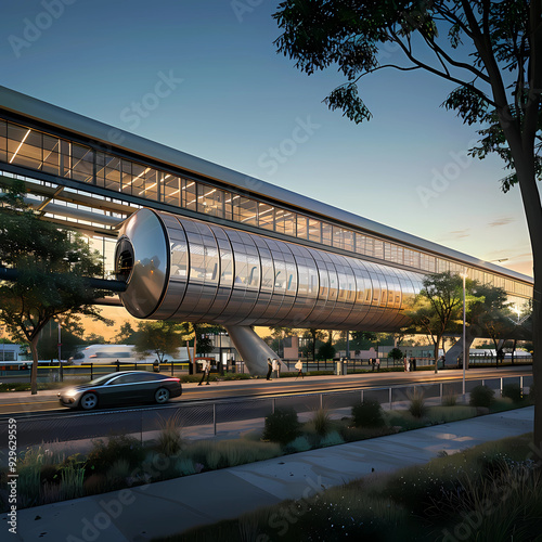 Speed of Tomorrow: Hyperloop Terminal 3D Rendering