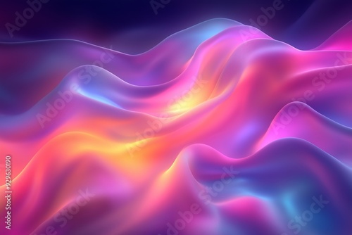 Wallpaper Mural A stunning abstract digital artwork featuring flowing, wave-like patterns in vibrant shades of pink, purple, blue, and orange.  Torontodigital.ca
