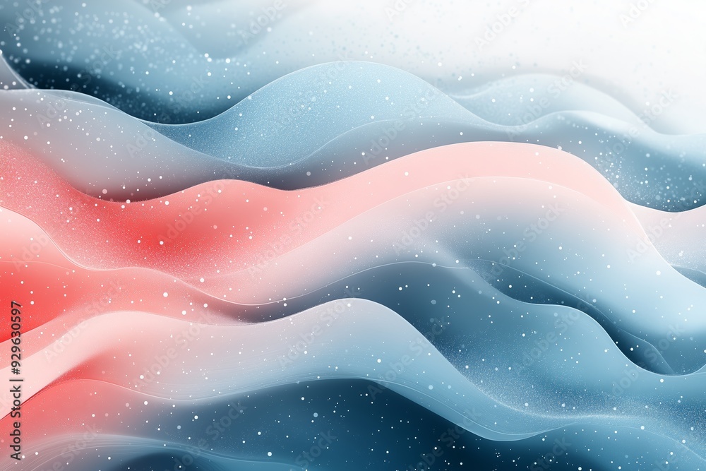 Obraz premium A mesmerizing abstract image featuring smooth, fluid wave-like patterns in gradient shades of red, blue, and white. 