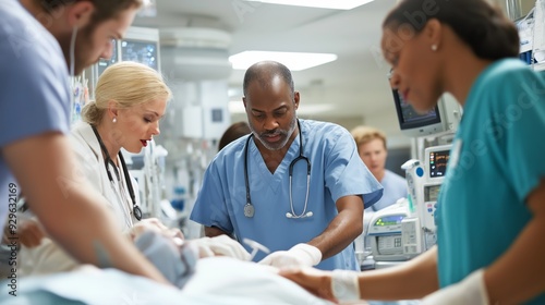 doctor and nurse at hospital take care of patient at medical wards