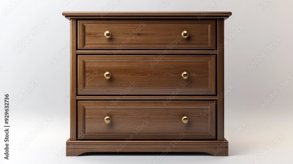 Chest of drawers, on the white background Chest of drawers, on the white background