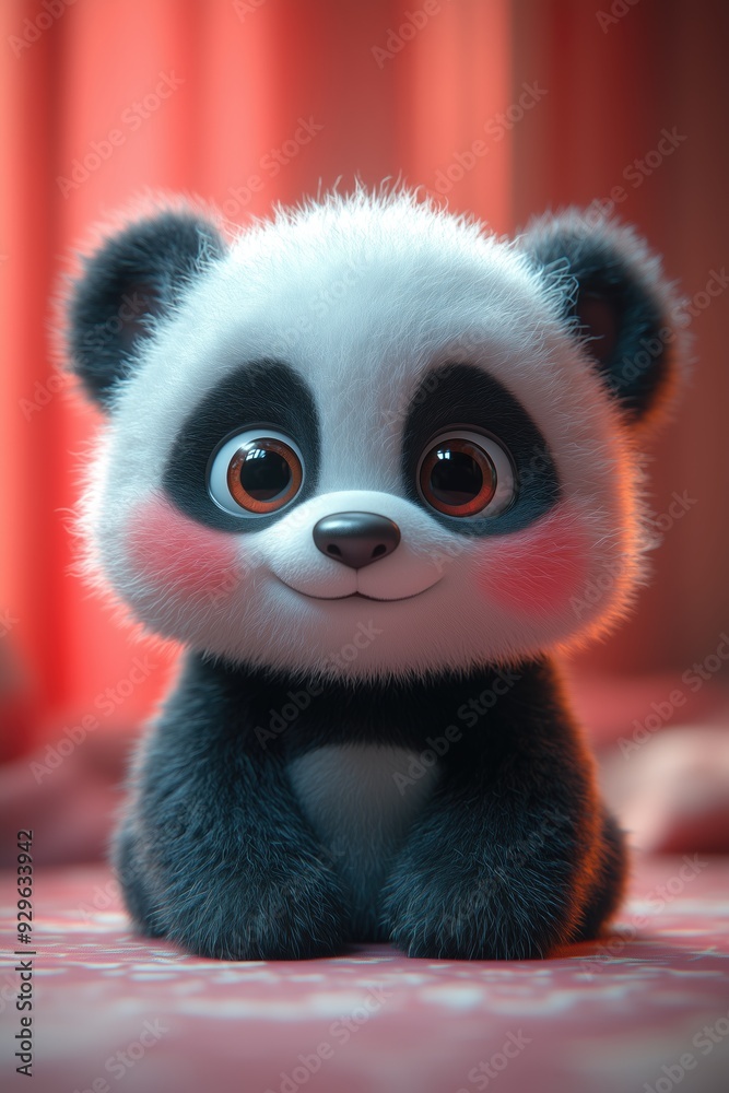 Fototapeta premium a cute adorable baby Panda generative ai